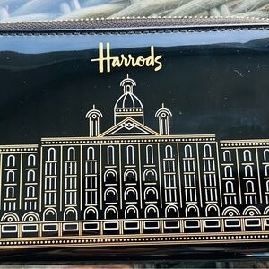 Harrods Black and Gold Architectural Pouch